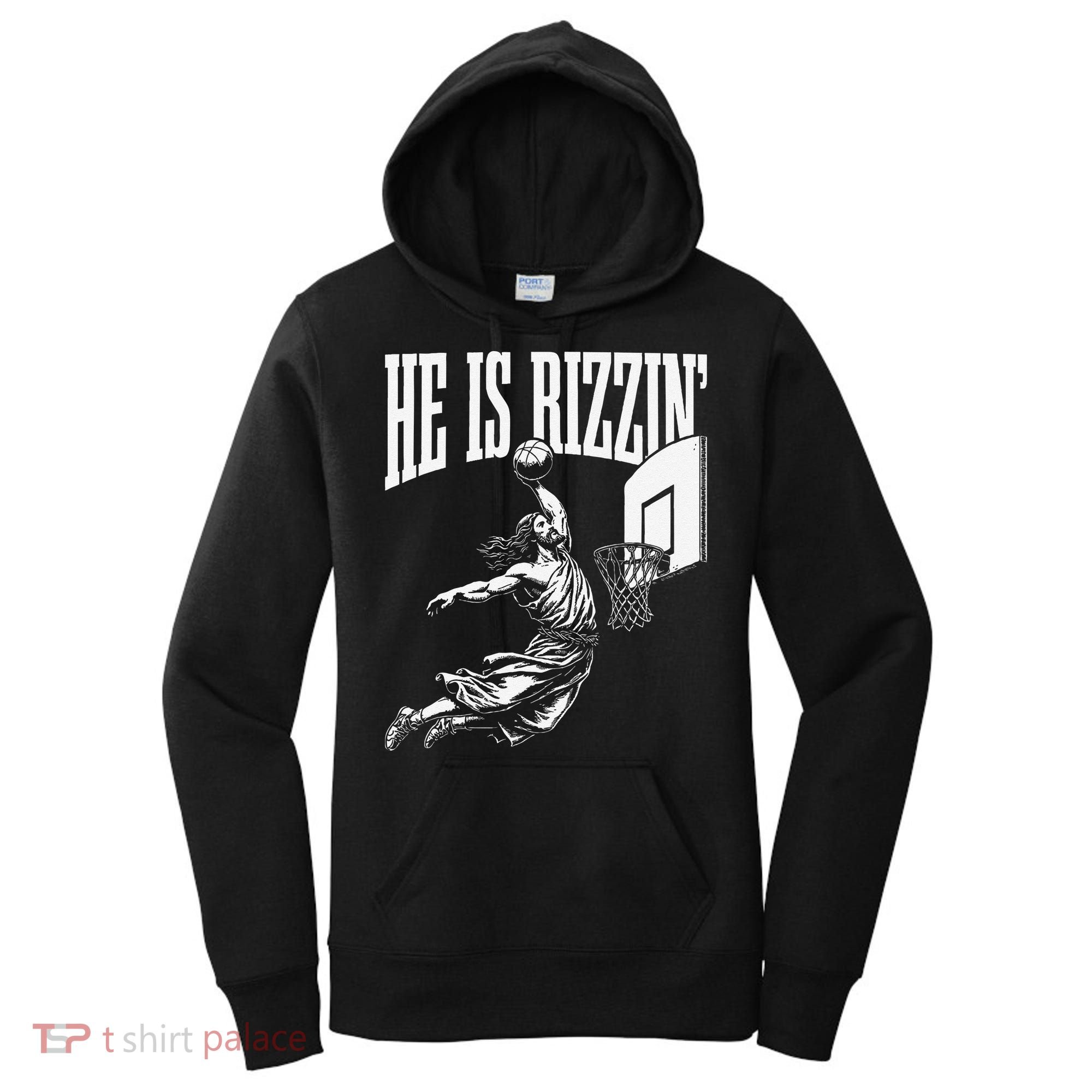 He Is Funny Rizzin Basketball Gift Women's Hoodie