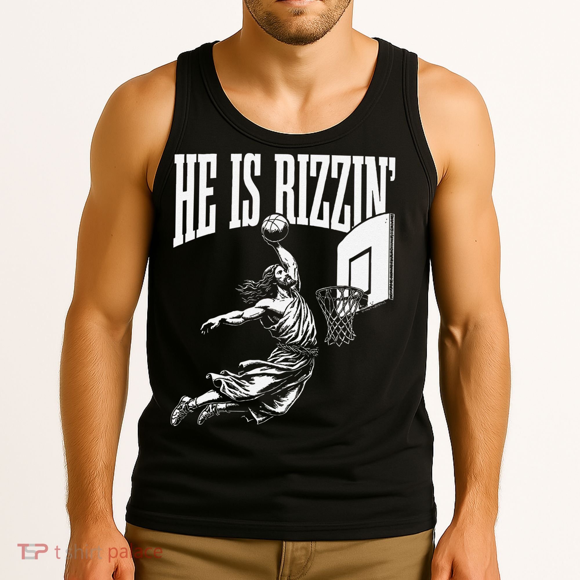He Is Funny Rizzin Basketball Gift Tank Top