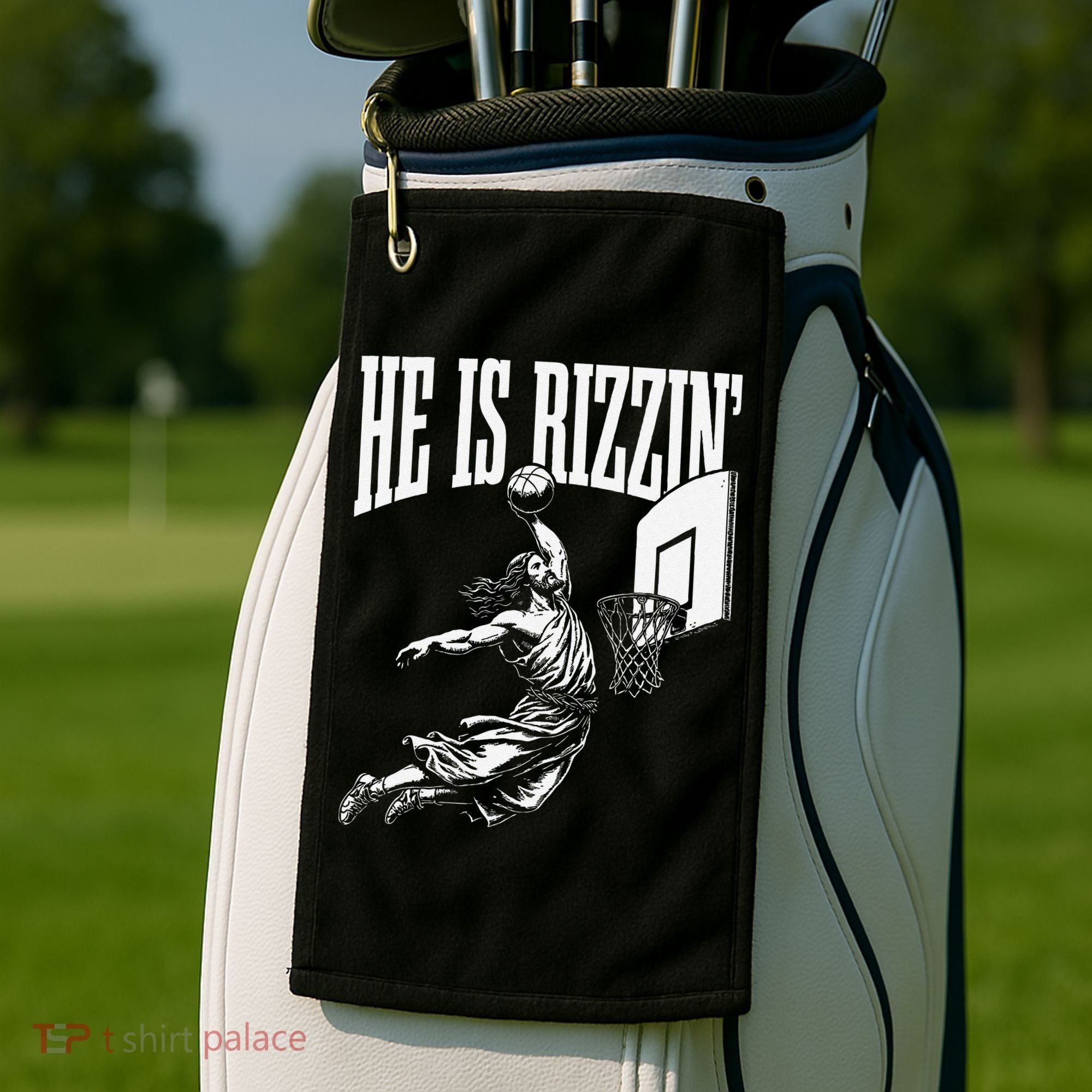 He Is Funny Rizzin Basketball Gift Golf Towel