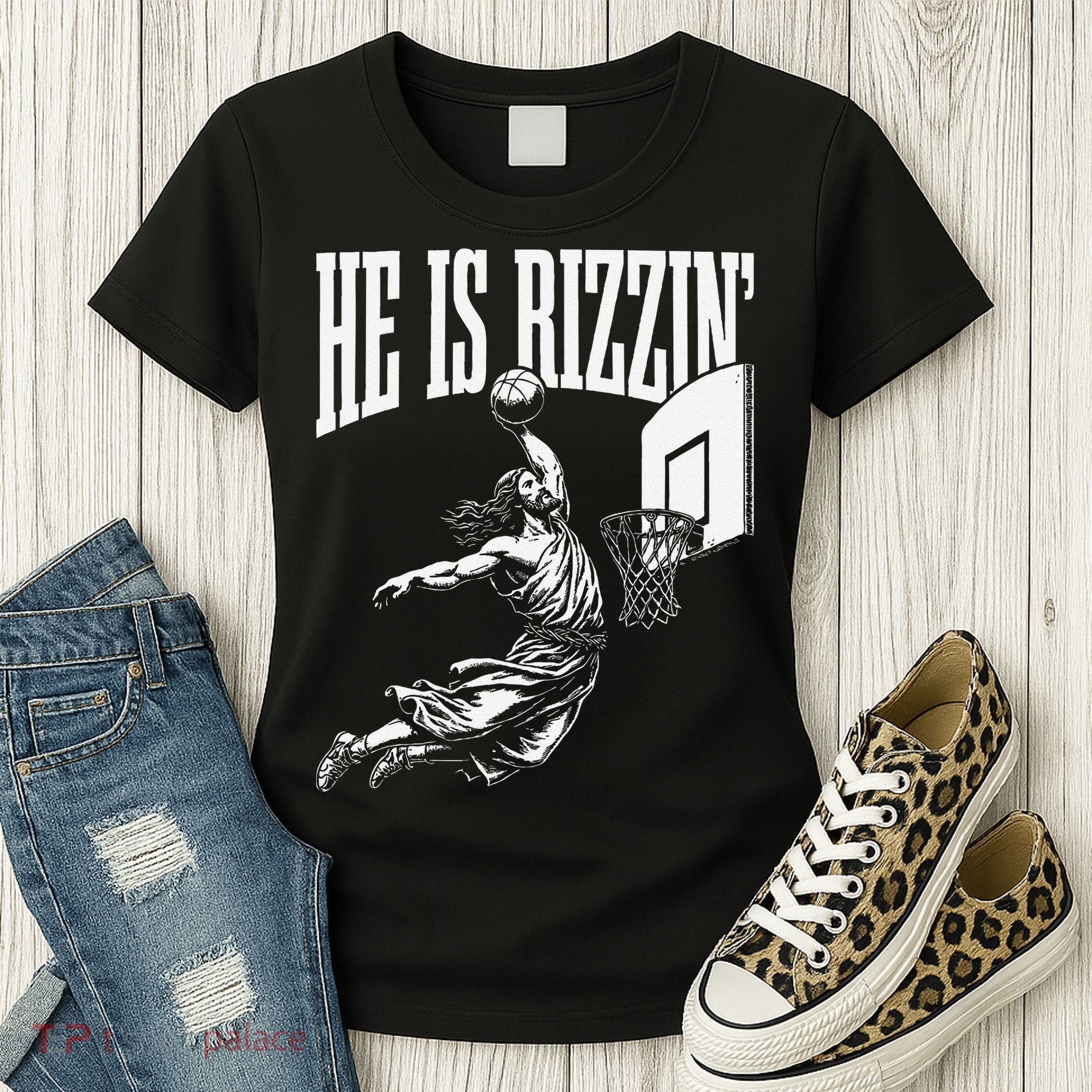 He Is Funny Rizzin Basketball Gift Women's T-Shirt