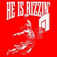 He Is Funny Rizzin Basketball Gift Santa Hat thumb 1