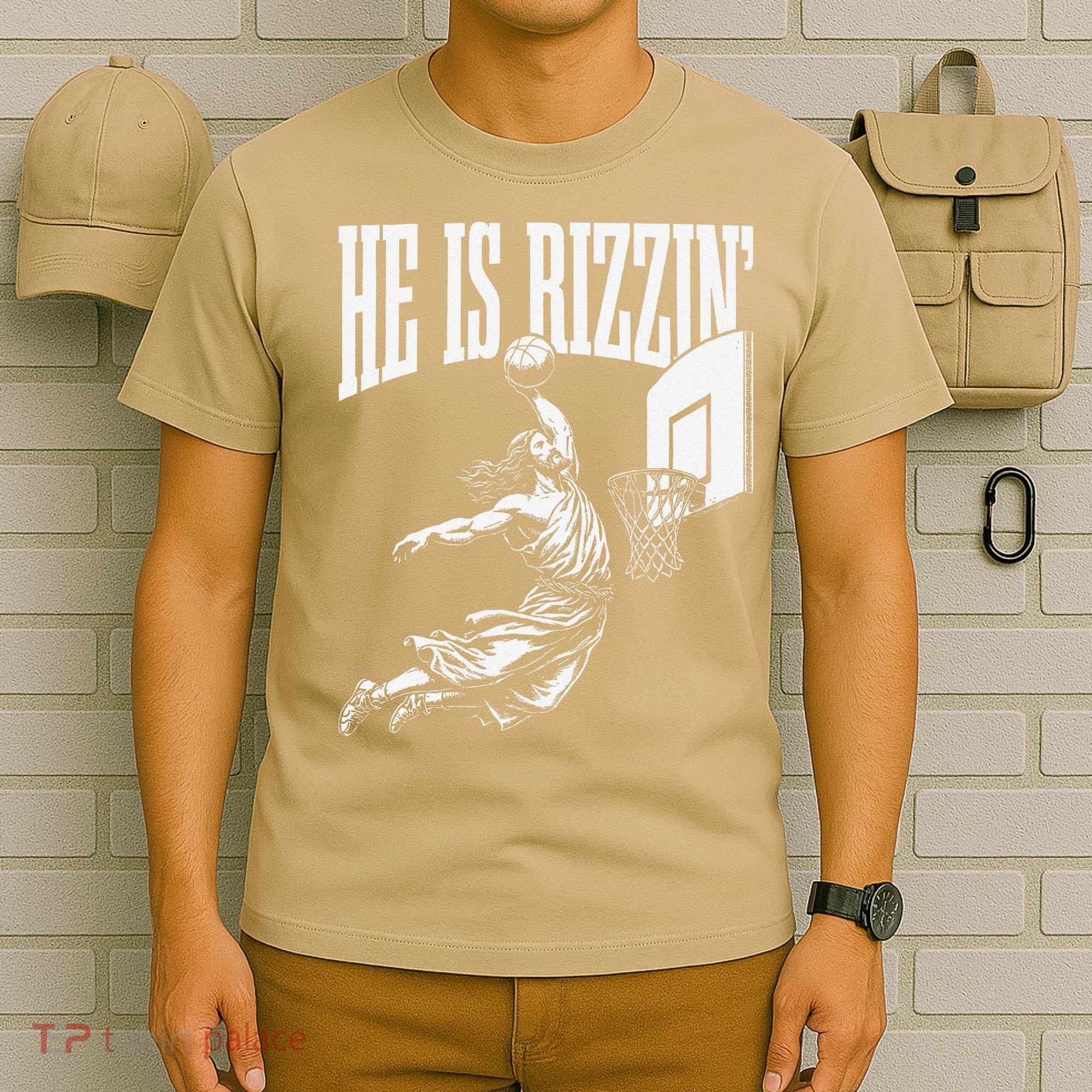 He Is Funny Rizzin Basketball Gift T-Shirt