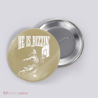He Is Funny Rizzin Basketball Gift Button