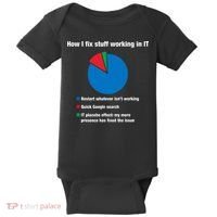 How I Fix Stuff Working In IT, Tech Support Geek Nerd Gift Baby Bodysuit thumb 0