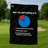 How I Fix Stuff Working In IT, Tech Support Geek Nerd Gift Golf Towel thumb 1