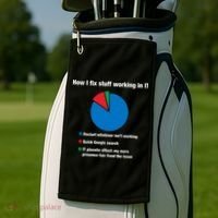 How I Fix Stuff Working In IT, Tech Support Geek Nerd Gift Golf Towel thumb 2