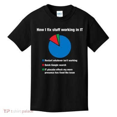 How I Fix Stuff Working In IT, Tech Support Geek Nerd Gift Kids T-Shirt