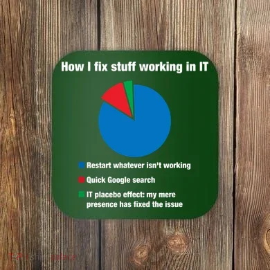 How I Fix Stuff Working In IT, Tech Support Geek Nerd Gift Coaster