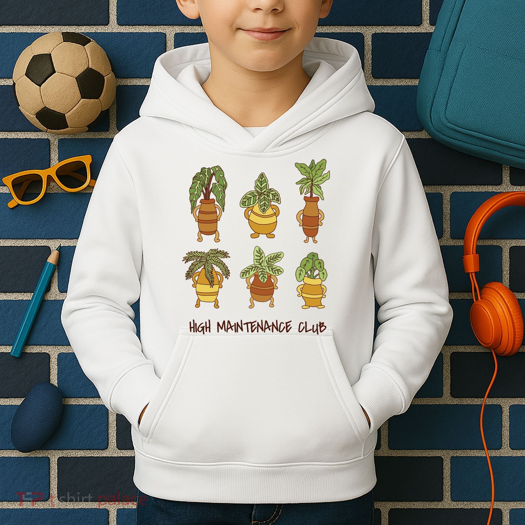High Maintenance Club Plant Kids Hoodie