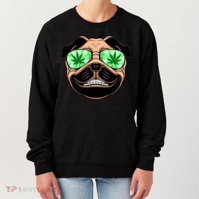 High Off Weed Smiling Pug Women's Sweatshirt