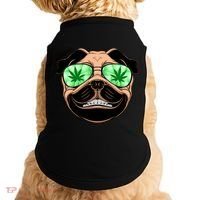 High Off Weed Smiling Pug Doggie Tank thumb 0