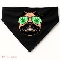 High Off Weed Smiling Pug USA-Made Doggie Bandana thumb 0