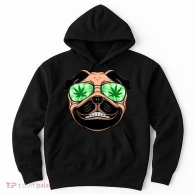 High Off Weed Smiling Pug Hoodie