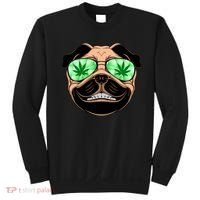High Off Weed Smiling Pug Sweatshirt thumb 0