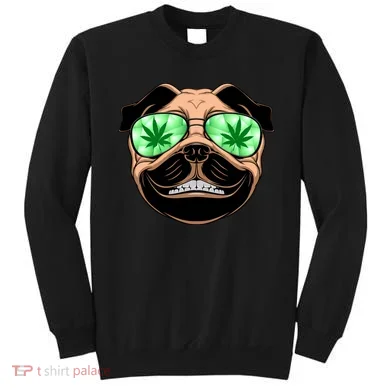 High Off Weed Smiling Pug Sweatshirt