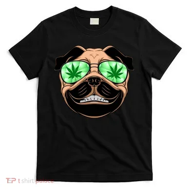 High Off Weed Smiling Pug T-Shirt