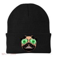 High Off Weed Smiling Pug Beanie thumb 0