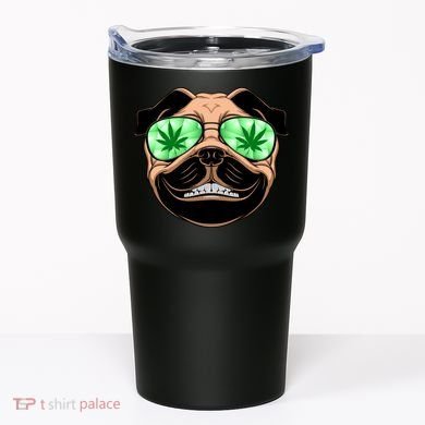 High Off Weed Smiling Pug Tumbler