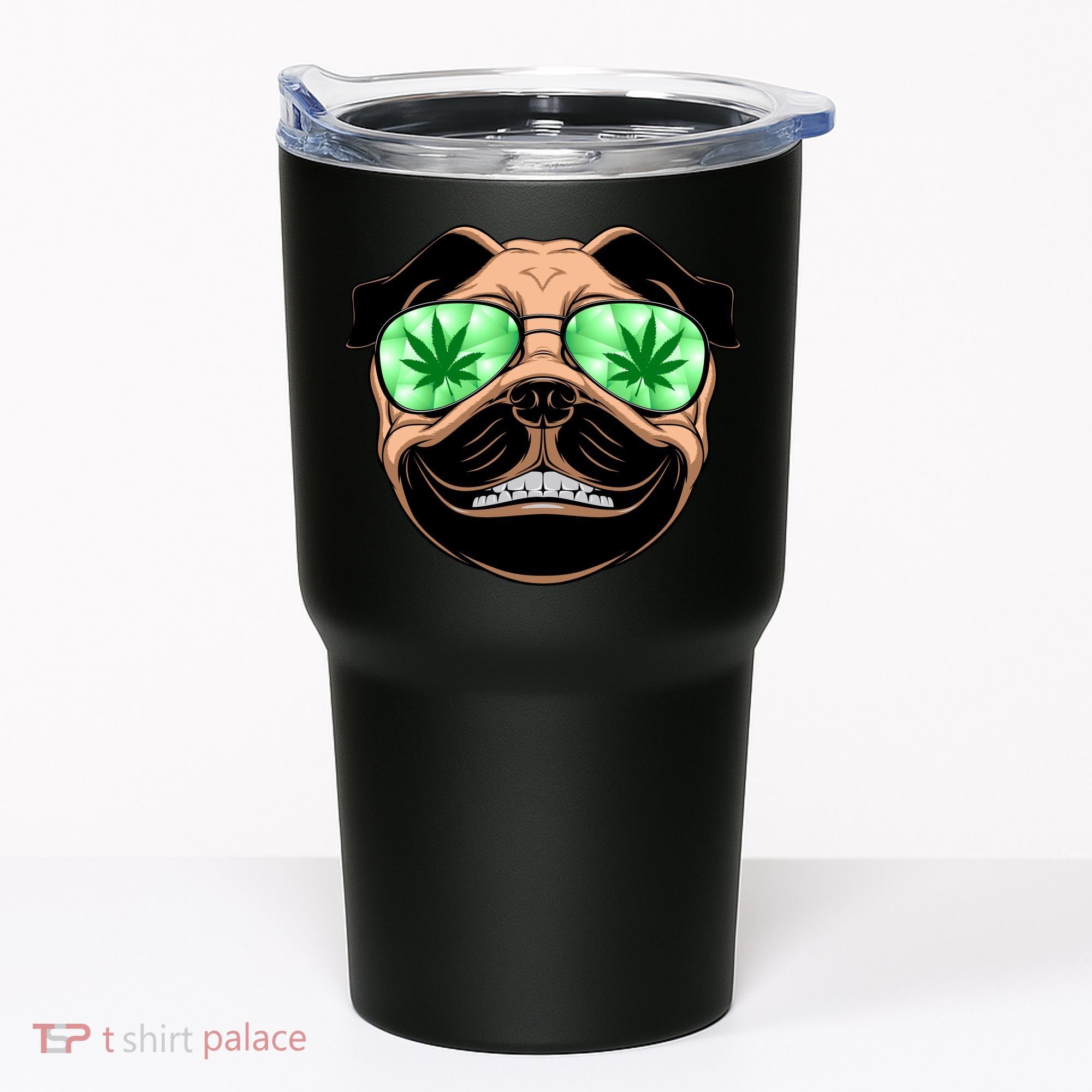 High Off Weed Smiling Pug Tumbler