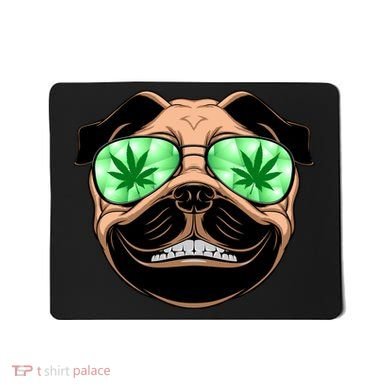 High Off Weed Smiling Pug Mousepad