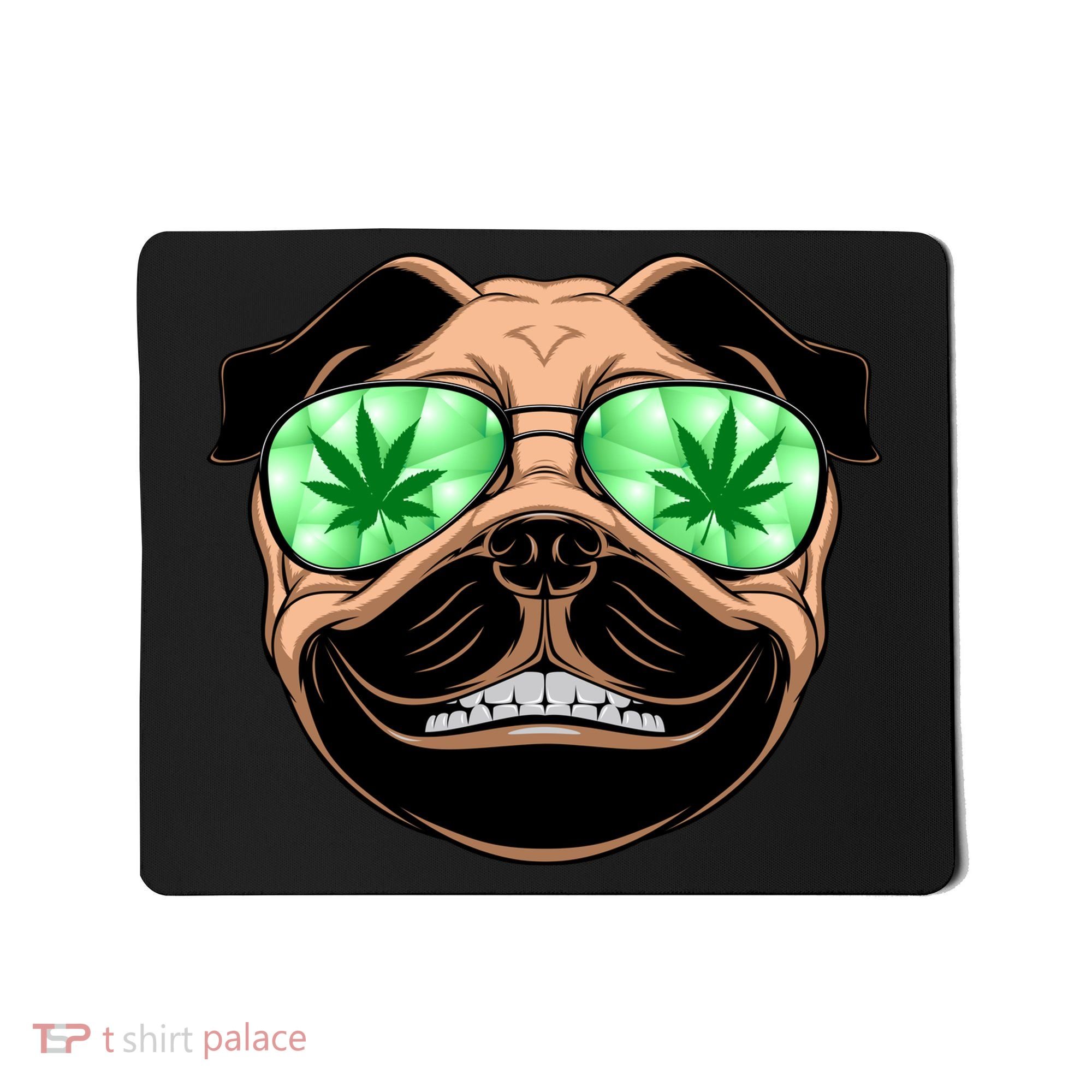 High Off Weed Smiling Pug Mousepad