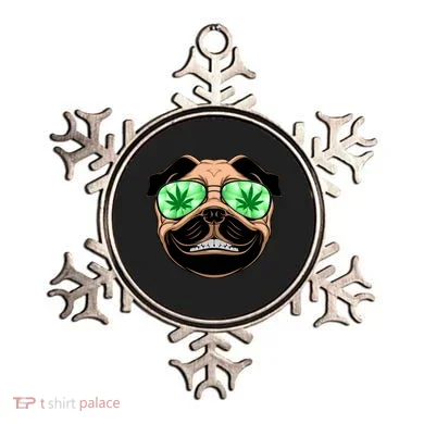 High Off Weed Smiling Pug Ornament