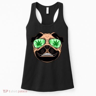 High Off Weed Smiling Pug Women's Tank Top