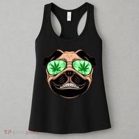 High Off Weed Smiling Pug Women's Tank Top thumb 3