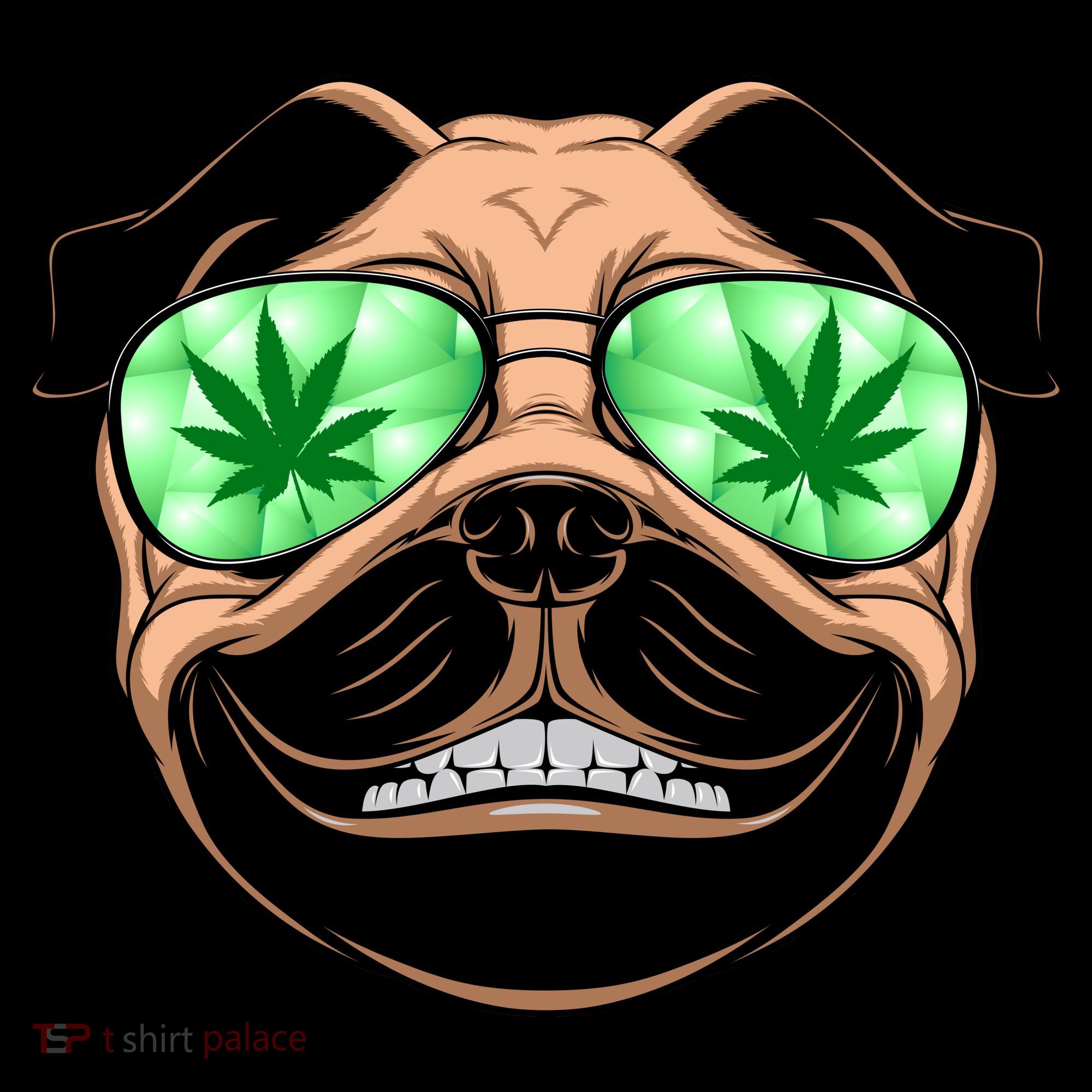 High Off Weed Smiling Pug Women's Tank Top