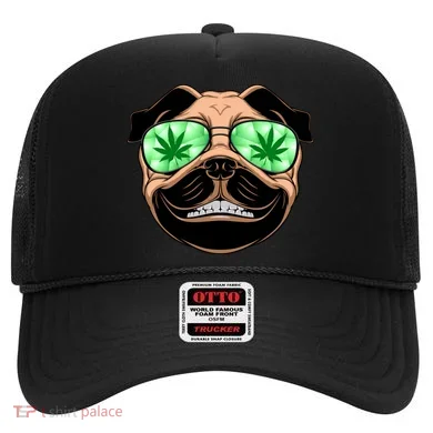 High Off Weed Smiling Pug Hat