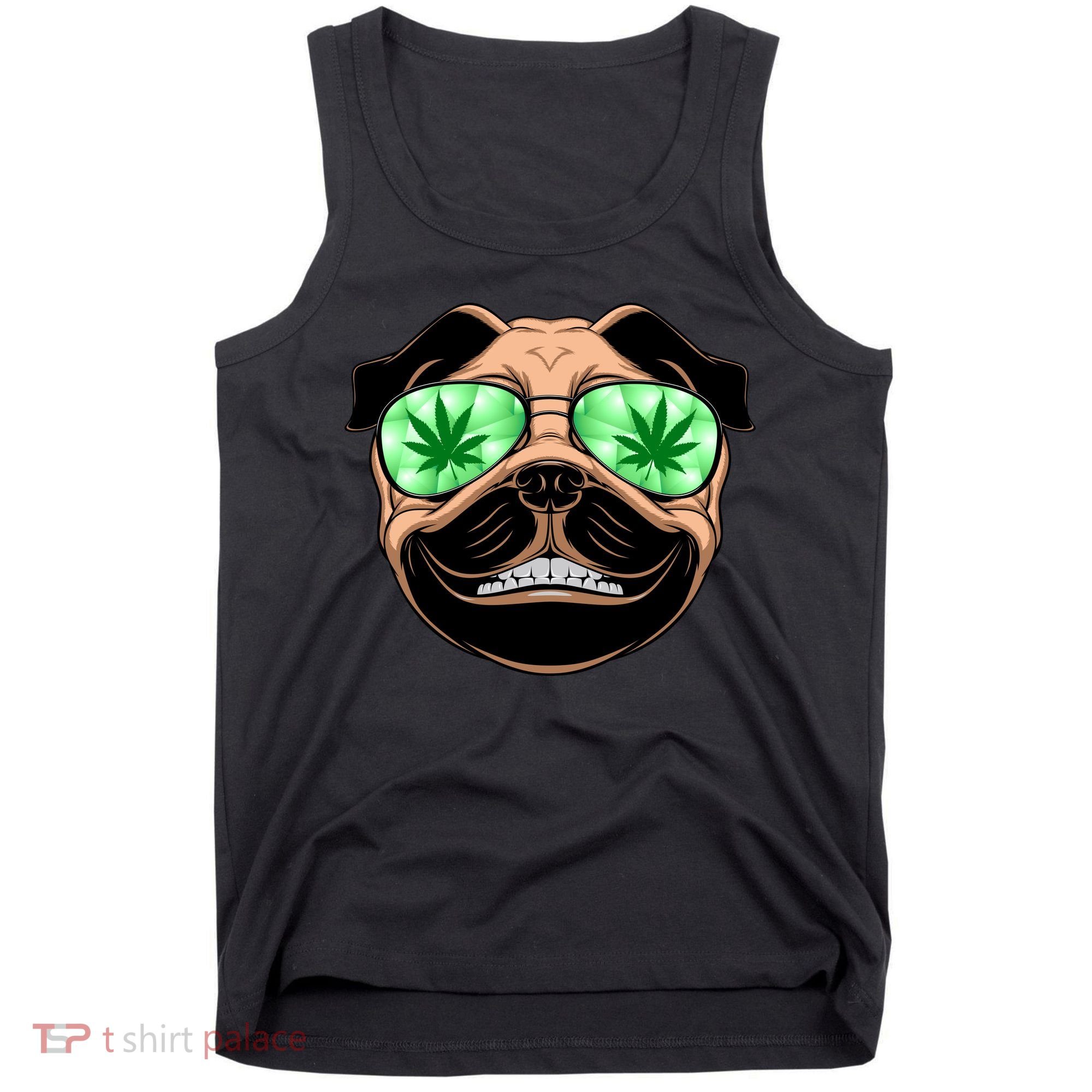 High Off Weed Smiling Pug Tank Top