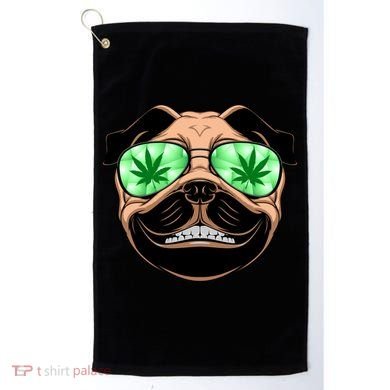 High Off Weed Smiling Pug Golf Towel