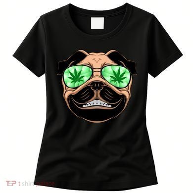High Off Weed Smiling Pug Women's T-Shirt