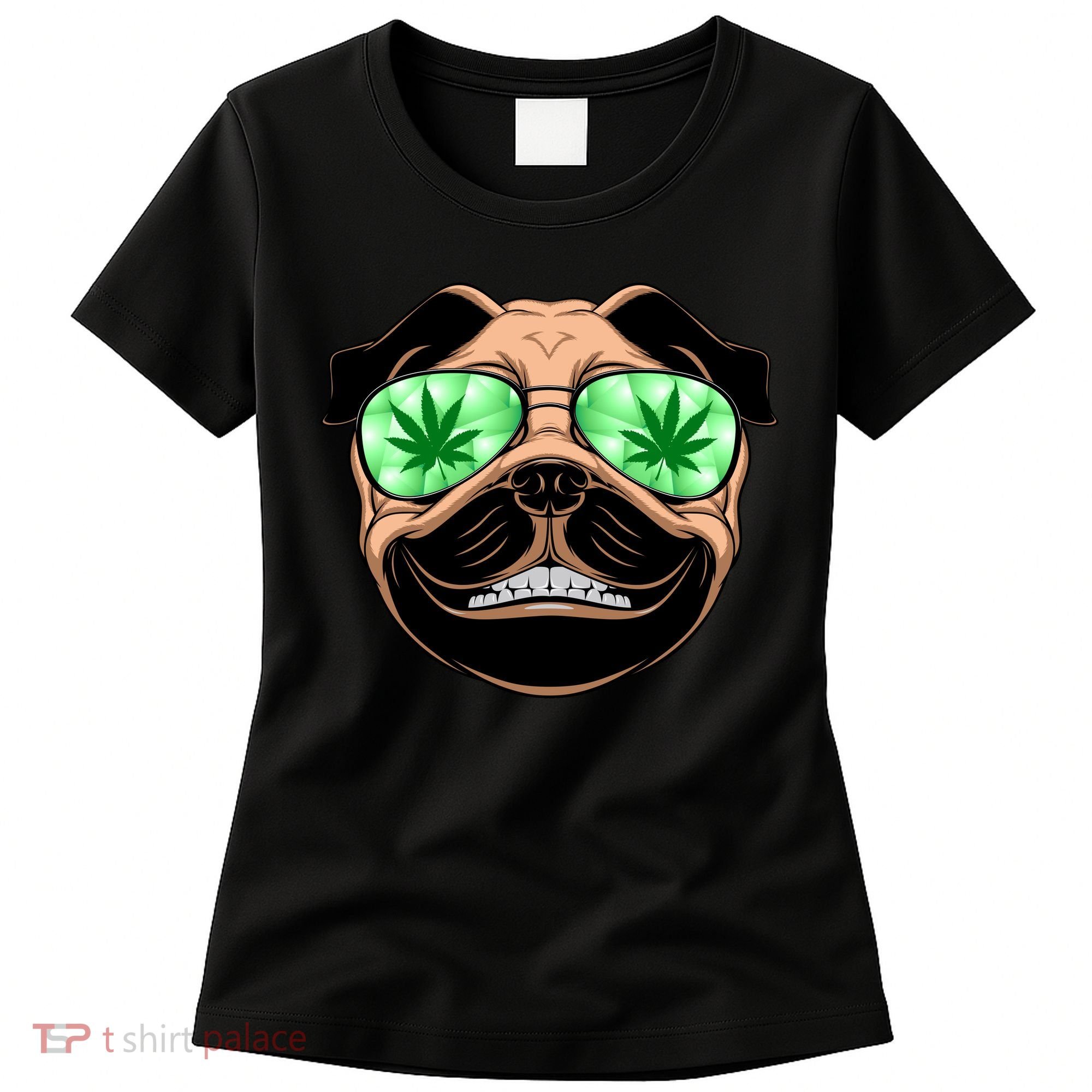High Off Weed Smiling Pug Women's T-Shirt