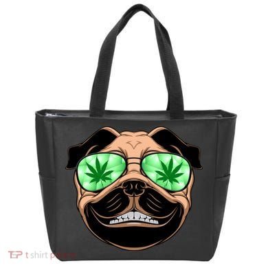 High Off Weed Smiling Pug Tote Bag