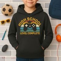High School Grad Level Complete Kids Hoodie thumb 2