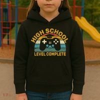 High School Grad Level Complete Kids Hoodie thumb 3