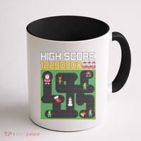 High Score 8-Bit Santa Game Ugly Christmas Coffee Mug thumb 1