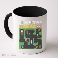 High Score 8-Bit Santa Game Ugly Christmas Coffee Mug thumb 0