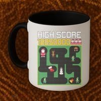 High Score 8-Bit Santa Game Ugly Christmas Coffee Mug thumb 2