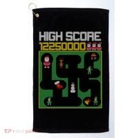 High Score 8-Bit Santa Game Ugly Christmas Golf Towel thumb 0
