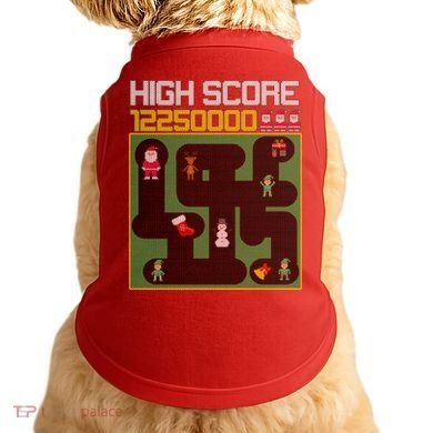 High Score 8-Bit Santa Game Ugly Christmas Doggie Tank