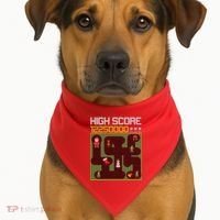 High Score 8-Bit Santa Game Ugly Christmas USA-Made Doggie Bandana thumb 1