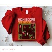 High Score 8-Bit Santa Game Ugly Christmas Sweatshirt thumb 2