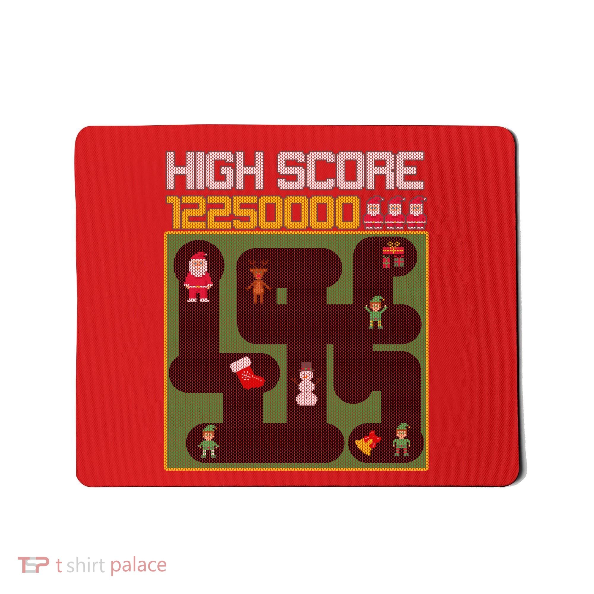 High Score 8-Bit Santa Game Ugly Christmas Mousepad