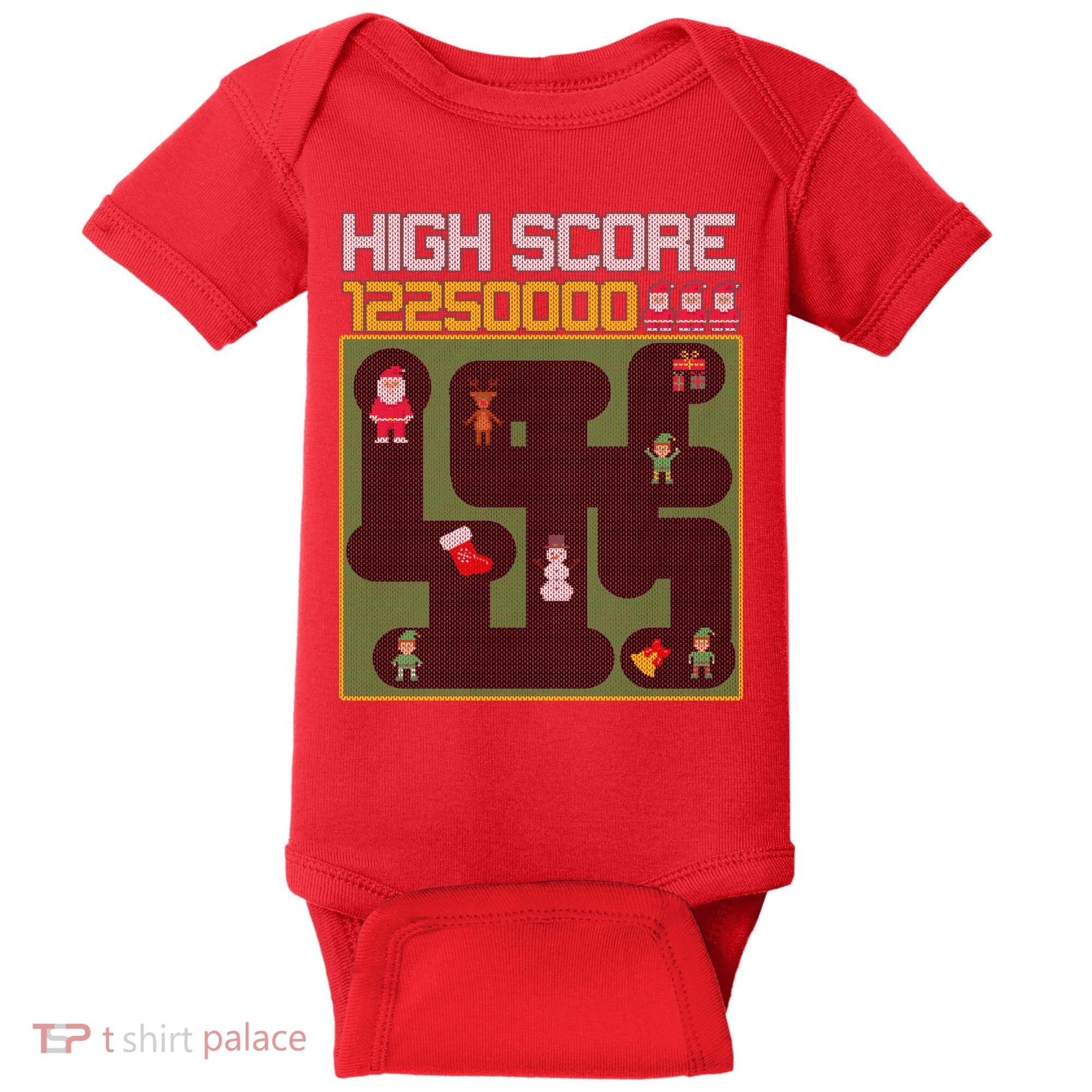 High Score 8-Bit Santa Game Ugly Christmas Baby Bodysuit