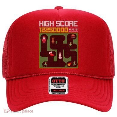 High Score 8-Bit Santa Game Ugly Christmas Hat