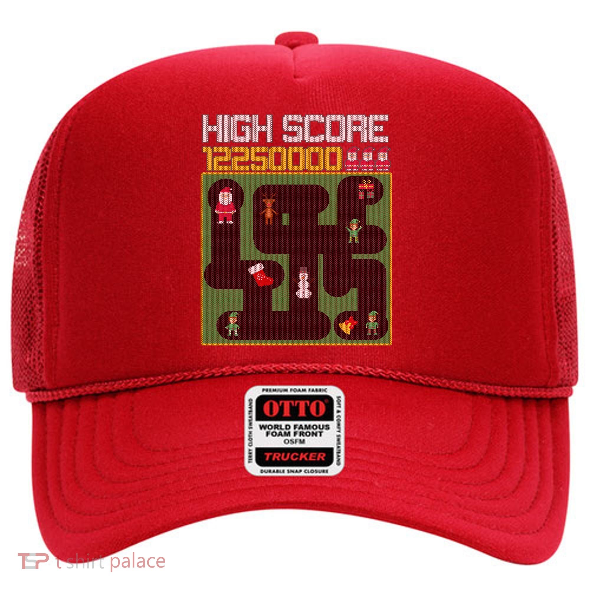High Score 8-Bit Santa Game Ugly Christmas Hat