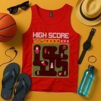High Score 8-Bit Santa Game Ugly Christmas Tank Top thumb 4