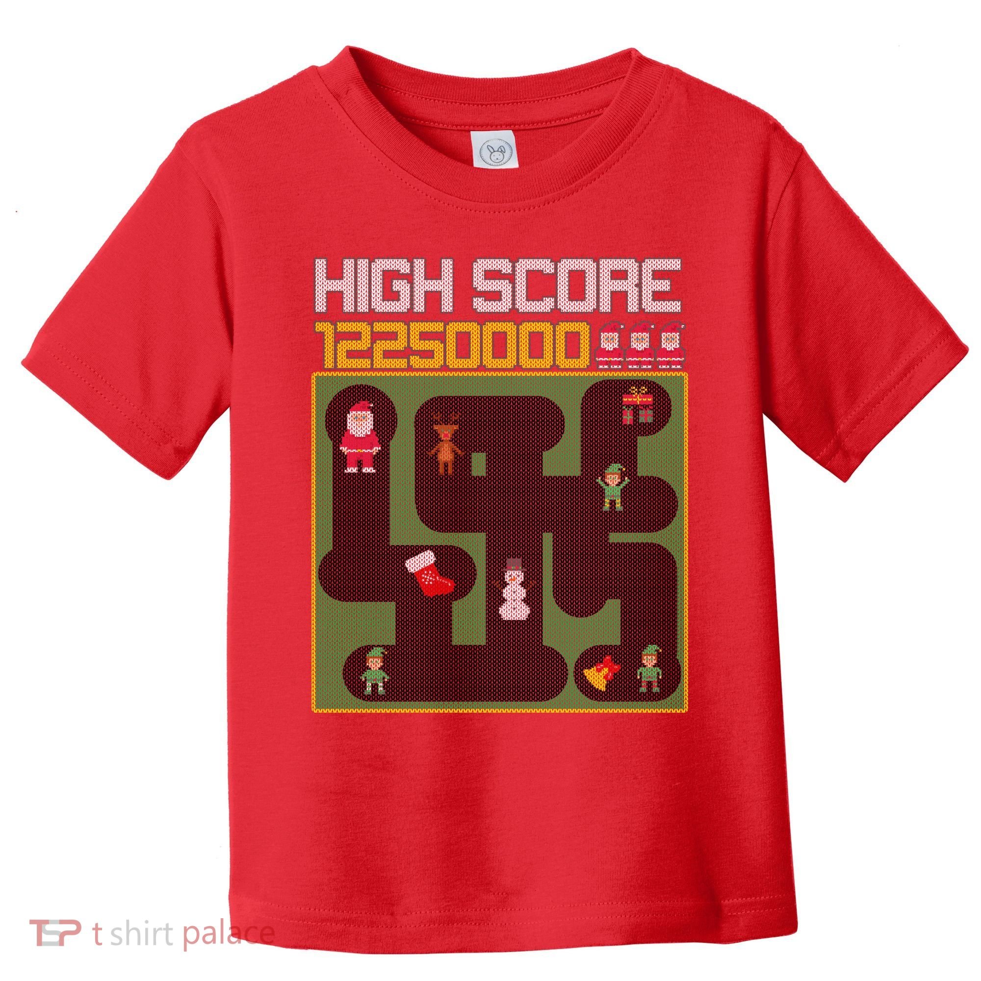 High Score 8-Bit Santa Game Ugly Christmas Toddler T-Shirt
